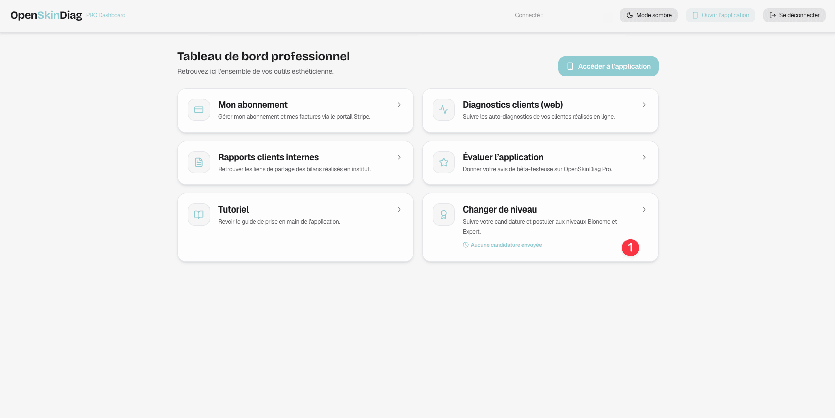 Tableau de bord professionnel sur le web : 1 carte Changer de niveau